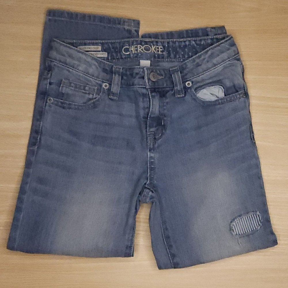 Cherokee Girls Patchwork Boyfriend Crop Jeans 8